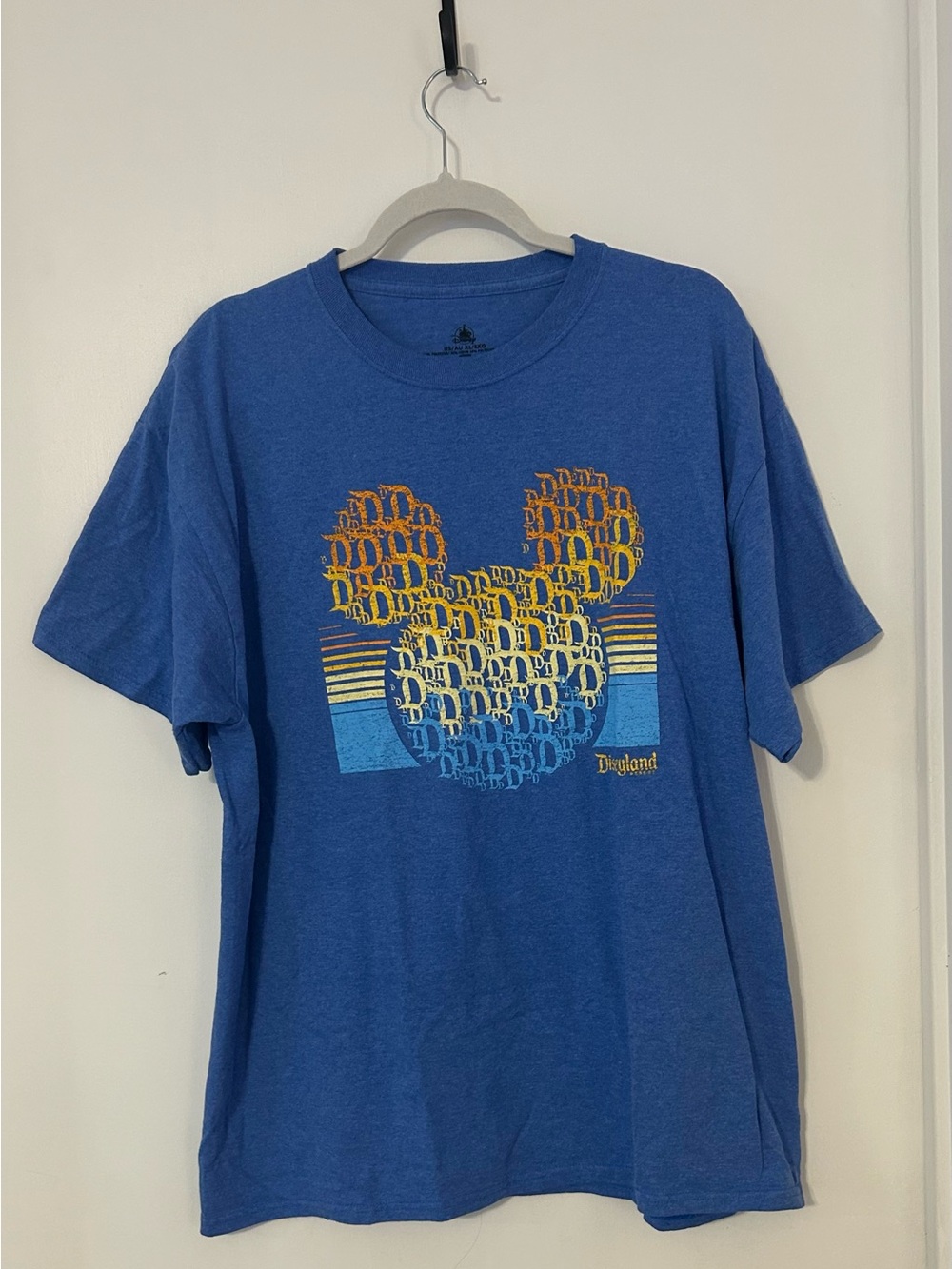 Disneyland Blue Mickey Ear Graphic Tee with Multi  Color Accents-unisex